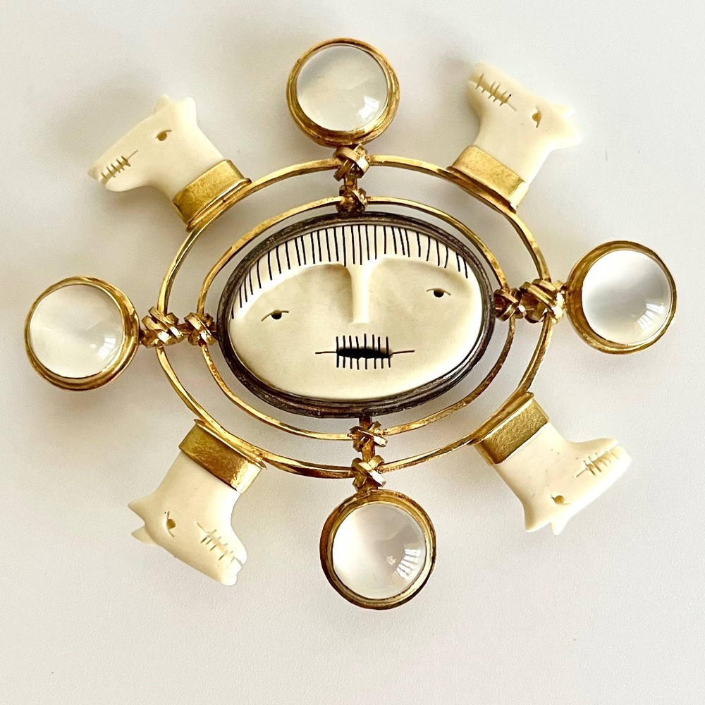 Carolyn Morris Bach Brooch Sterling Silver and 18K Gold